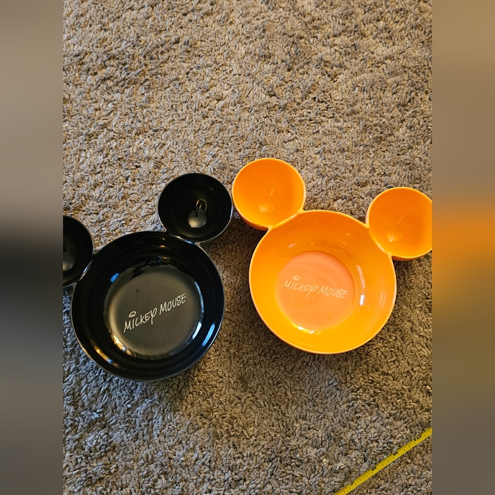 Mickey Mouse Orange and Black Bowls